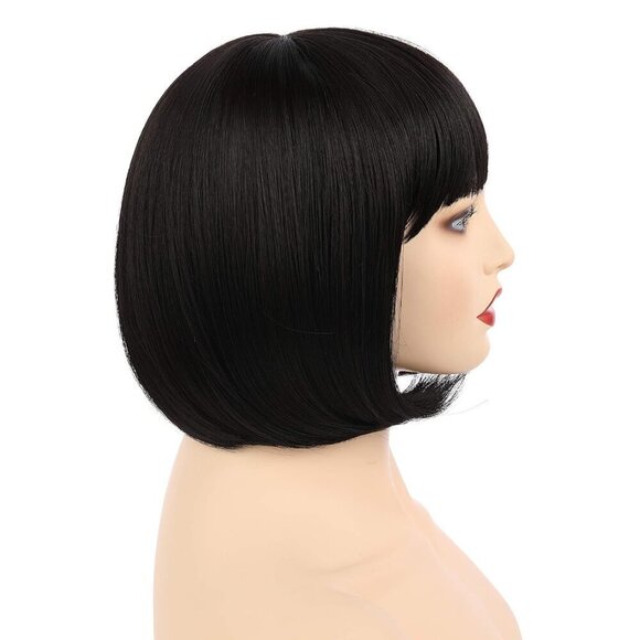 ? Women Brown Short Straight Hair Flapper Cosplay Quality Costume Bob Wig main image 5